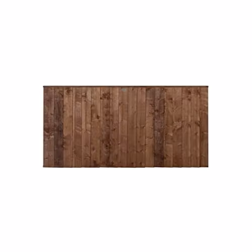 Forest Garden Brown Impregnated Wood Closeboard Fence Panels, Pack of 5, H: 182.88 cm x W: 91.44 cm