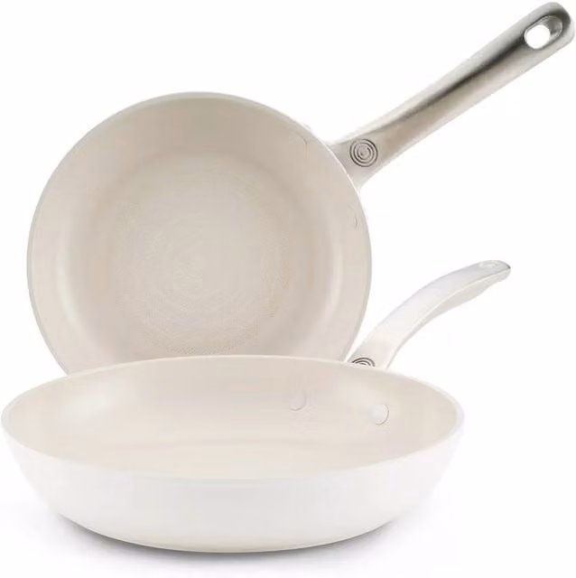 Circulon Halo 2 Piece Ceramic Non Stick Frying Pan Set in White
