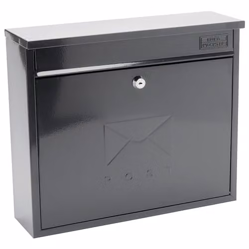 Burg-Wächter MB02A Anthracite Elegance Wall Mounted Galvanised Steel Lockable Weatherproof Post Box W/D/H: 36 x 31 x 10 cm
