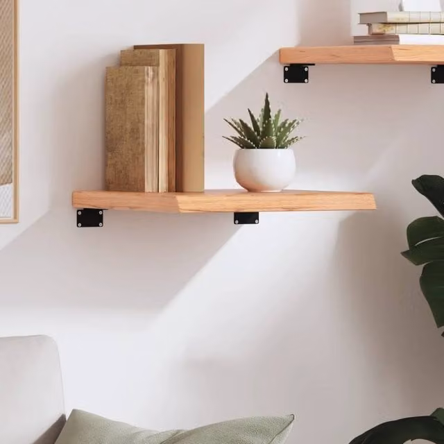 Berkfield Home Rustic Oak Wall Mounted Shelf, Light Brown, W: 40 cm, D: 40 cm, H: 40 cm