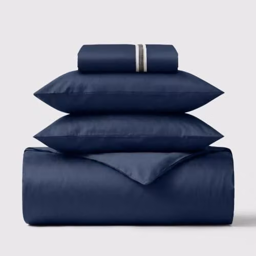 Bedable Sateen Essentials 100% Cotton Bedding Set in Blue, Super King Size