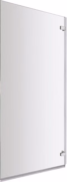 Balterley Silver Hinged Shower Bath Screen with 5mm Toughened Safety Glass, W: 141 cm, H: 78.2 cm