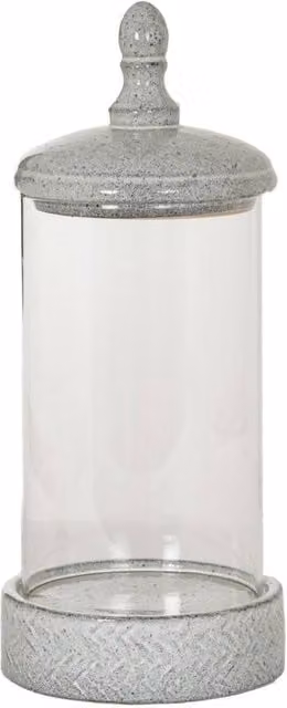KDMD Sona Large Round Hurricane Lantern with Lid in White