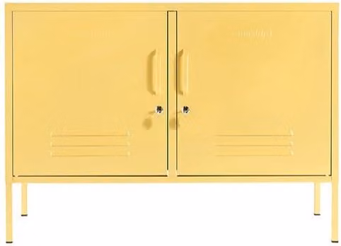 Mustard Made The Lowdown Freestanding Metal Storage Locker in Yellow, W/D/H: 100 x 40 x 72 cm