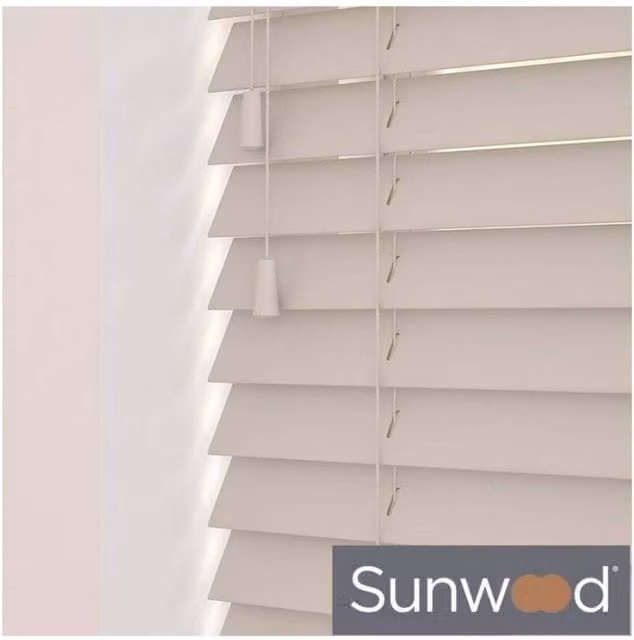 NewEdgeBlinds Wooden Venetian Blinds with Cord in Heather Oak, Width: 240 cm
