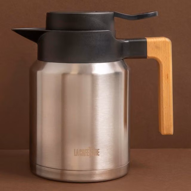 La Cafetire Double Walled Vacuum Jug in Silver