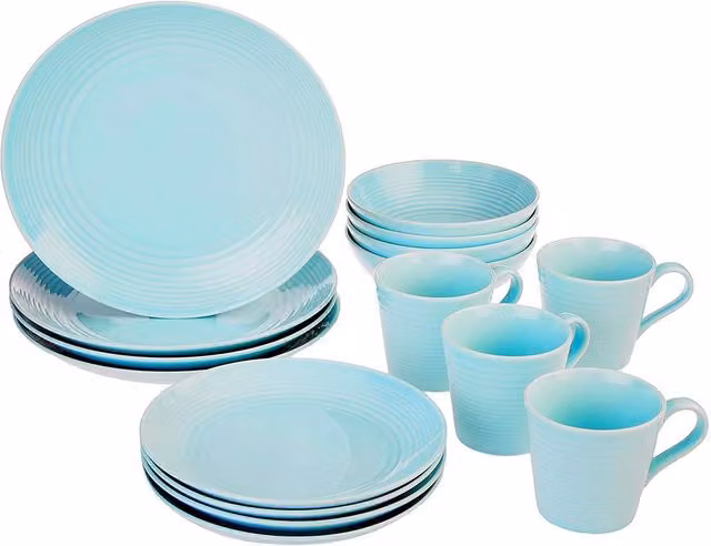 Royal Doulton Gordon Ramsay Maze Blue 16 Piece Stoneware Dinnerware Set