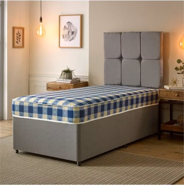 Starlight Beds Budget Plus Bonell Spring Mattress, Soft, Blue, EU Single