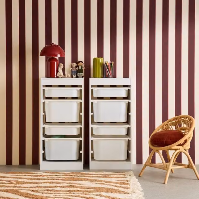 sweeek Children's Storage Furniture with 4 Bins in White