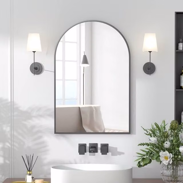 KEEPREAPER Sleek Black Wall Mounted Bathroom Mirror Cabinet with Internal Shelves, W/H: 51 x 76 cm