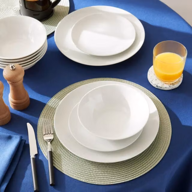 Glim & Glam 18 Piece White Porcelain Dinner Service Set