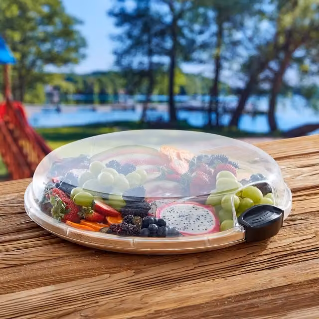 Farberware Build-a-Board Round Bamboo Serving Board, Diameter: 35.5 cm, White