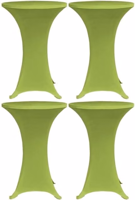 Berkfield Home Stretch Elastic Round Tablecloth Set, 4 Pieces, Green, Diameter: 80 cm