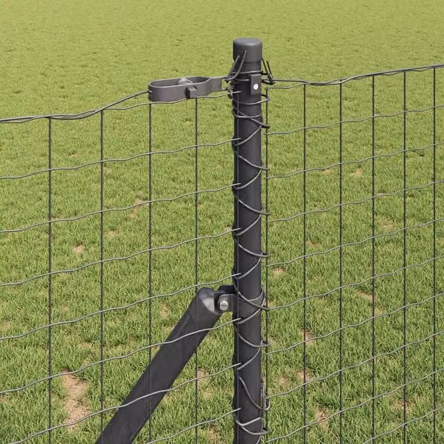 Berkfield Home Charming Fence Posts, 26 Pieces, Grey, Galvanised Steel, H: 150 cm, Diameter: 3.2 cm