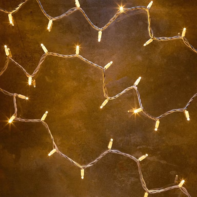 Pro Connect Warm White LED Connectable String Lights with White Cable, 1450 LEDs