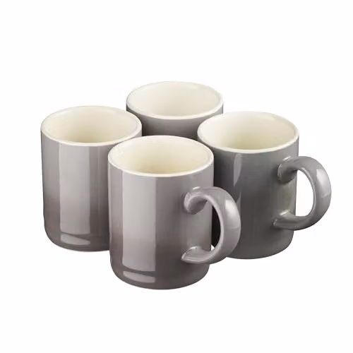 Cooks Professional 4 Piece Grey Stoneware Espresso Cup Set, 100ml Capacity