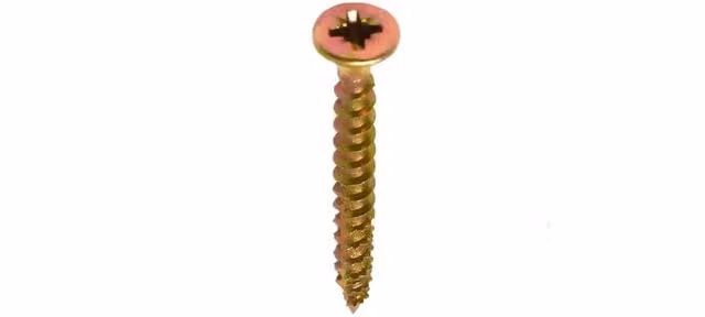 Axel High Performance Yellow Zinc Galvanised Self-Countersinking Woodscrews with Pozidriv Drive, Diameter: 4.0 mm, Length: 60 mm, Tub of 700