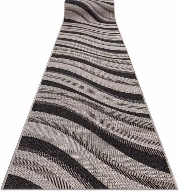 RugsX Floorlux Sisal Runner in Silver and Grey, W: 100 cm, L: 490 cm