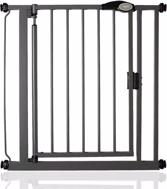 Bettacare Auto Close Stair and Door Gate in Grey, Extendable and No-Drill Design, Width: 75 cm - 82 cm