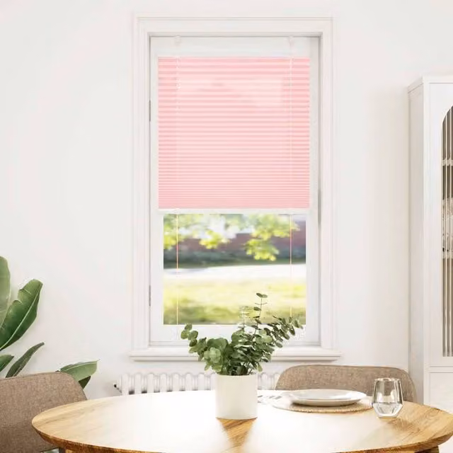 Berkfield Home Pink Single Pleat Polyester Fabric Blind with Cord, W: 54.4 cm, H: 100 cm