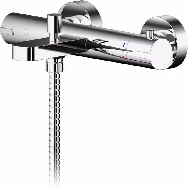 Balterley Current Round Thermostatic Bath and Shower Mixer Tap with Ceramic Disc Valve in Chrome