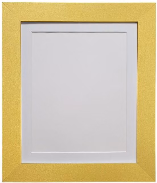 Frames & Mirrors 4U Metro Gold Rectangular Picture Frame with White Mount for 45 x 30 cm Images