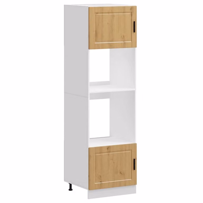 Berkfield Home Porto Artisan Oak Oven Cabinets, 2 Pack, Brown, W/D/H: 60.0 x 57.0 x 207.0 cm