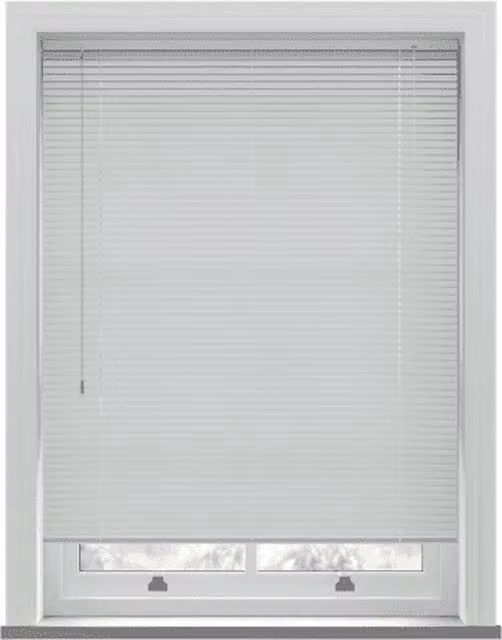 NewEdgeBlinds White PVC Venetian Blind with 25mm Slats, W: 152 cm, H: 205 cm