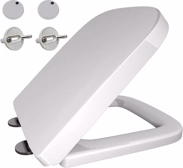 SPETLEK Square Ceramic Toilet Seat in White