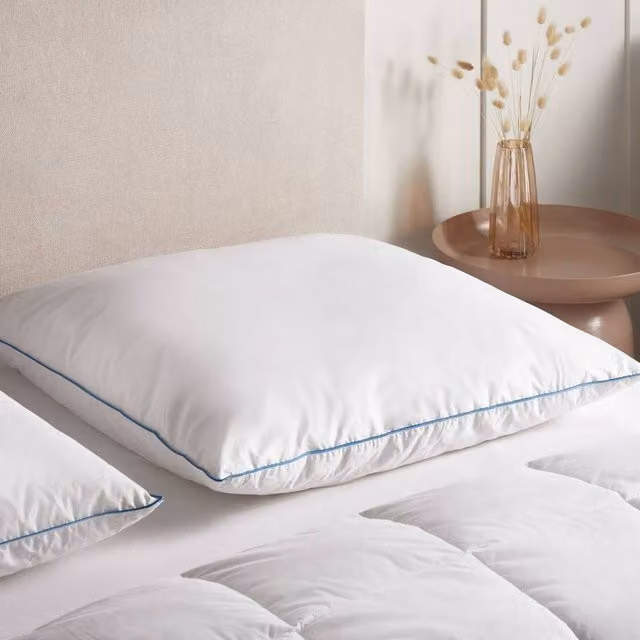 Wyld Haus White Duck Feather and Down Pillow with Cotton Cover, 80 x 80 cm