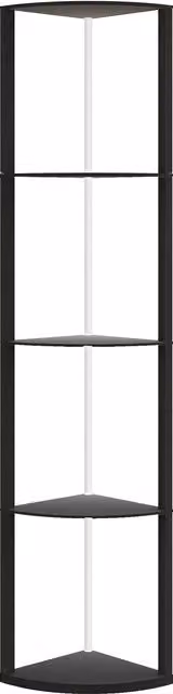 HOMCOM RGB LED Floor Lamp with 4-Tier Shelves and Remote Control, Black, H 163 x W 42 x D 29.5 cm