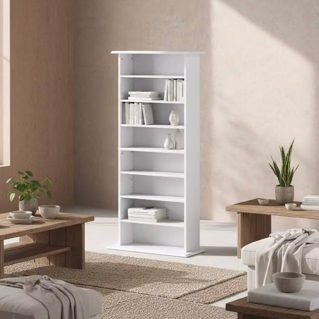 Wyld Haus Talasa White Wall Mounted CD Storage Unit with Adjustable Shelves
