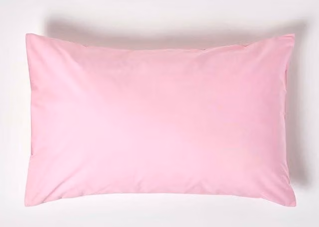 Homescapes Pink Egyptian Cotton Housewife Pillowcase, 200 TC Percale