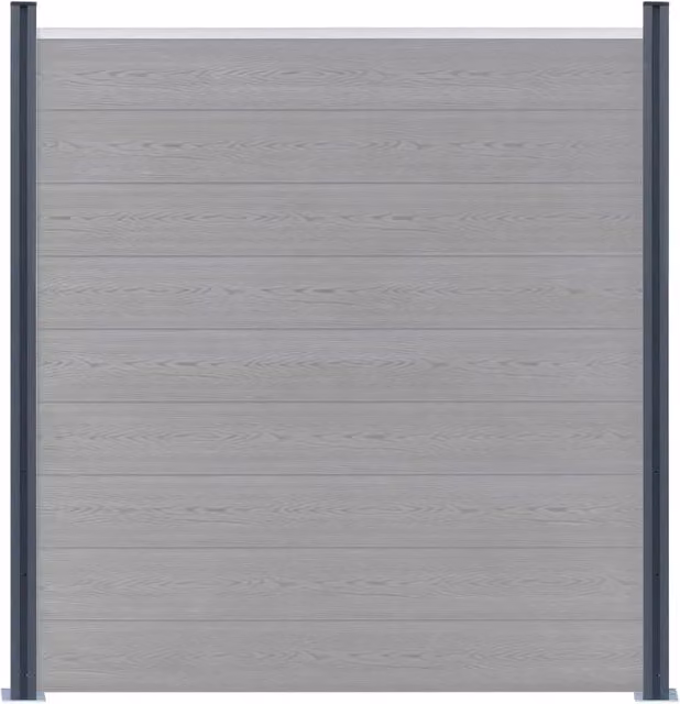 Berkfield Home Rectangular Aluminium Fence Posts, Dark Grey, 2 Pack, Height: 185 cm