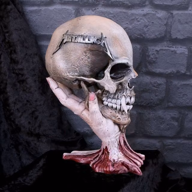 Nemesis Now! Metallica Sad But True Skull Tabletop Ornament, Grey, Height: 22 cm