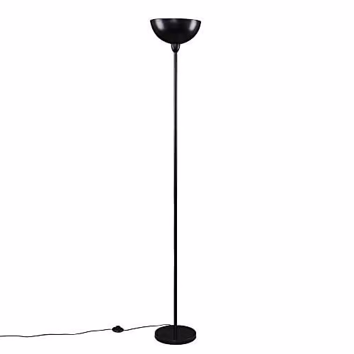 MiniSun Modern Matt Black Dome Uplighter Floor Lamp