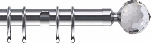 Terrys 28mm Satin Silver Metal Straight Wall Curtain Pole