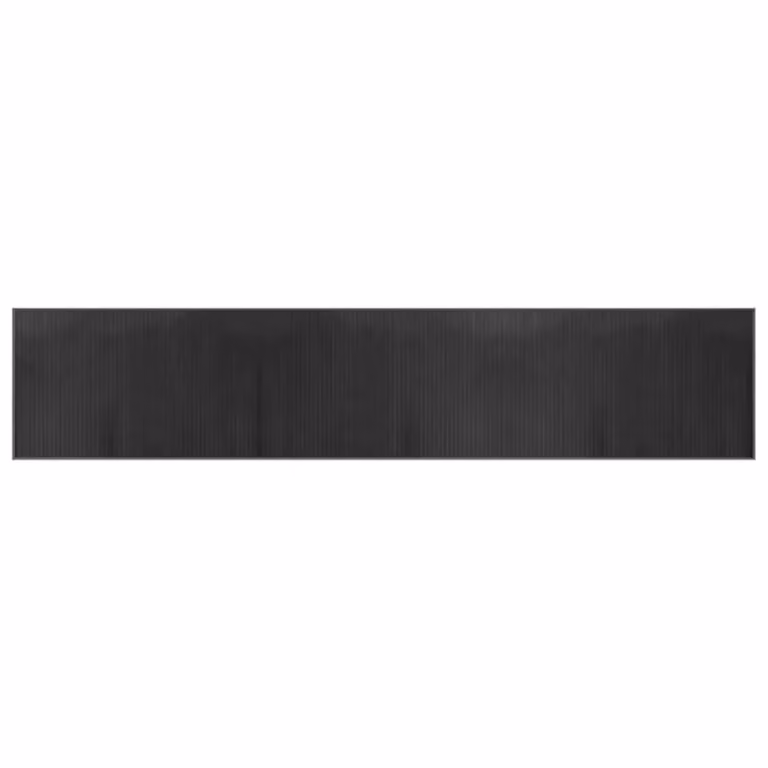 Berkfield Home Rectangular Bamboo Rug in Grey, W: 60 cm, L: 300 cm