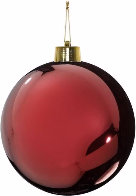 KDMD Burgundy Shiny Shatterproof Round Christmas Bauble, Diameter: 30 cm