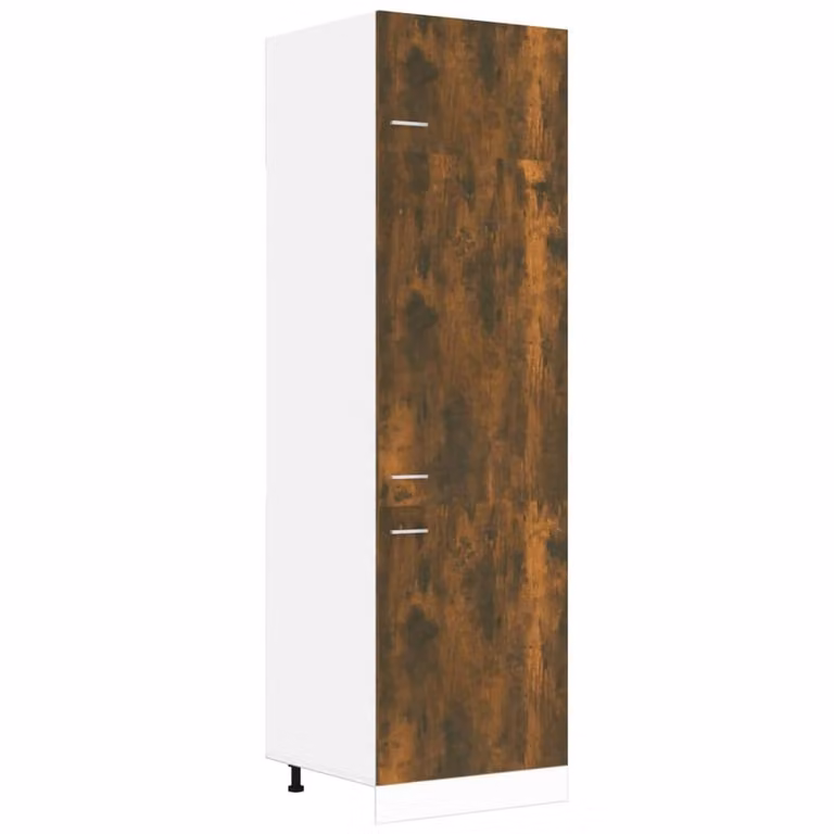Berkfield Home Smoked Oak Refrigerator Cabinet in Brown, W/D/H: 60 x 57 x 207 cm