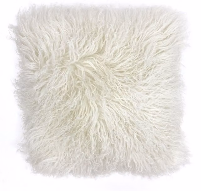 Make it a Home Mongolian Sheepskin Cushion in White with Removable Polyester Cover