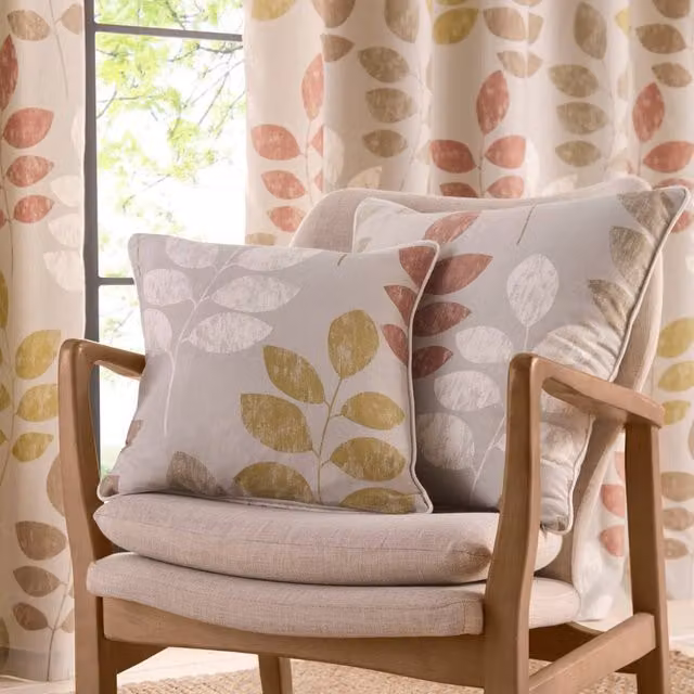 Portfolio Home Springfield Pair of Square Floral Cushion Covers in Brown and Multicolour, W/D/H: 43 x 43 x 43 cm