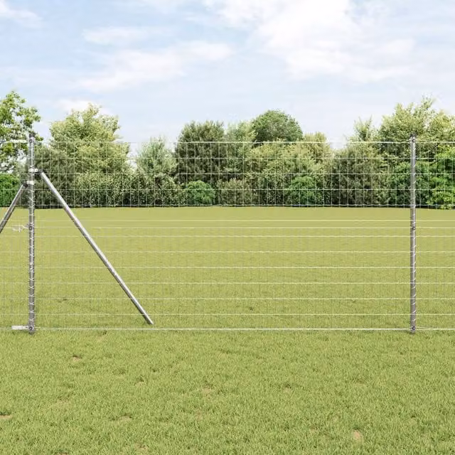 Berkfield Home Euro Fence Galvanised Steel in Silver, 1 x 10 m