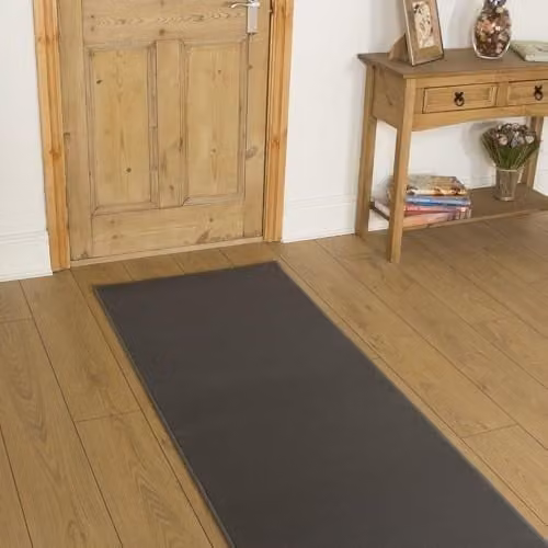 runrug Plain Light Grey Hallway Runner Rug, W/D/H: 70 x 180 x 0.9 cm