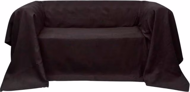Berkfield Home Microfibre Sofa Slipcover in Brown, W/D/H: 210 x 140 cm
