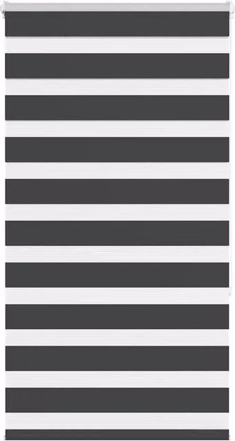 Berkfield Home Zebra Blind in Black Polyester, W: 80 cm, H: 150 cm