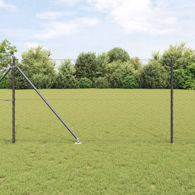 Berkfield Home Grey Hexagon Steel Fence, W: 10 m, H: 0.5 m