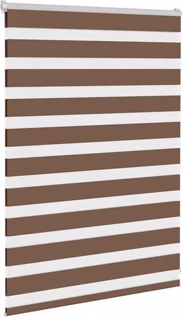 Berkfield Home Elegant Zebra Blind in Brown, W: 110 cm, H: 100 cm, Polyester Fabric