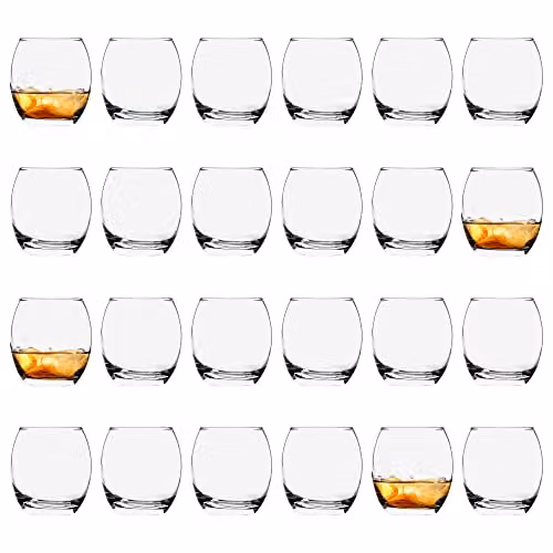 Argon Tableware Tondo Whisky Tumbler Glasses, 405ml, 24 Pack, Transparent