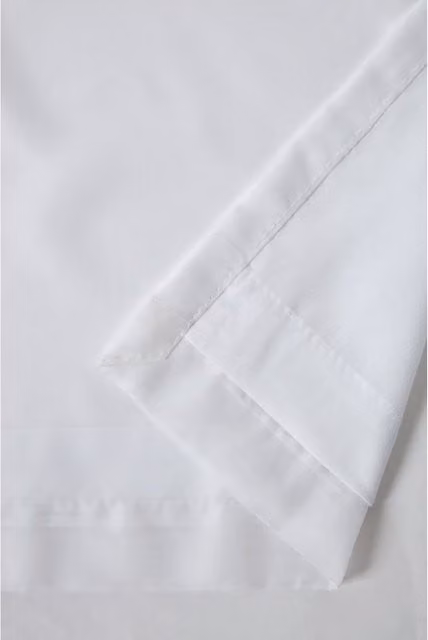 NewEdgeBlinds White Semi-Transparent Plain Pencil Pleat Voile Curtains, Width: 228 cm, Height: 116 cm